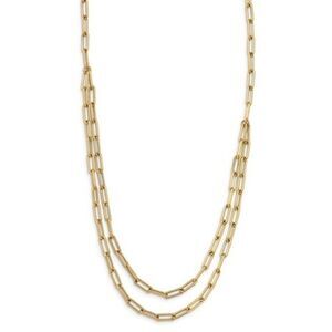 New 14k yellow gold double necklace-20 inches long